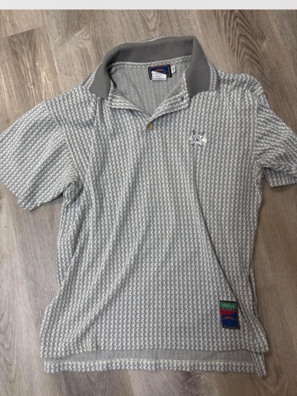 GOLFSport Gray Geo-Print Short-Sleeve Polo